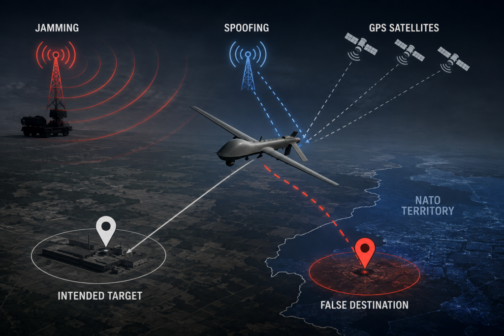 GPS spoofing kan manipulere militære droners navigation og ændre deres flyverute