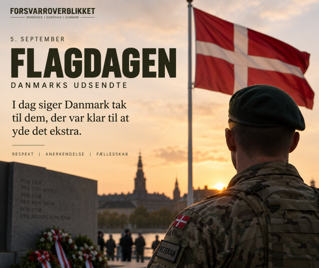 Flagdag med dansk flag og soldat