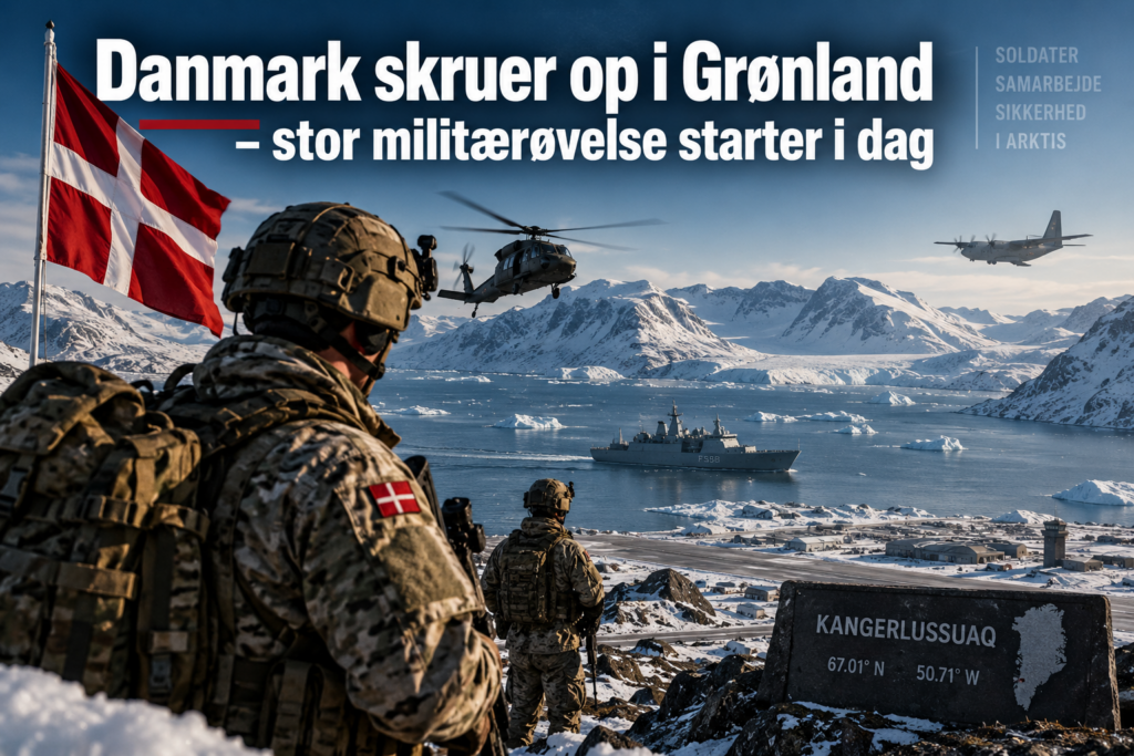 Militærøvelse i Grønland, dansk flag