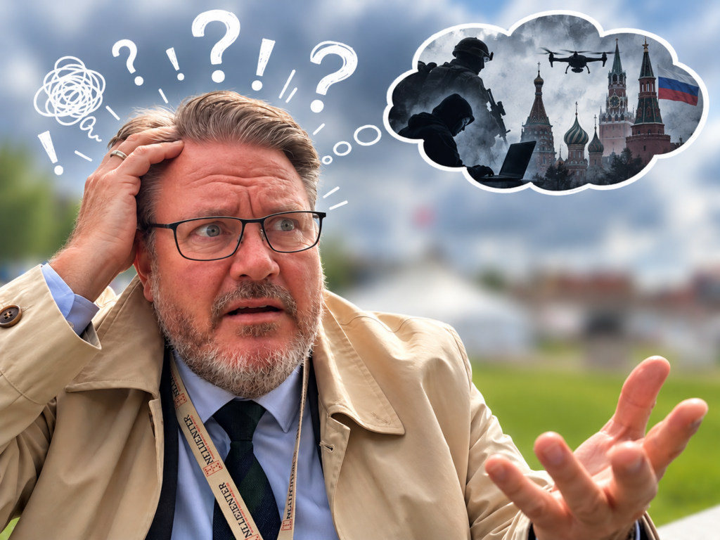 Bekymret mand og cybertrussel
